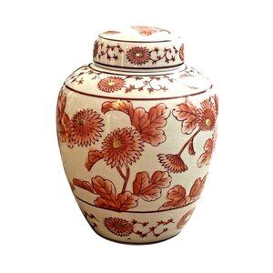 Otagiri Original Ginger Jar Vintage w/ Lid 6" Tall Hand Painted Porcelain Japan
